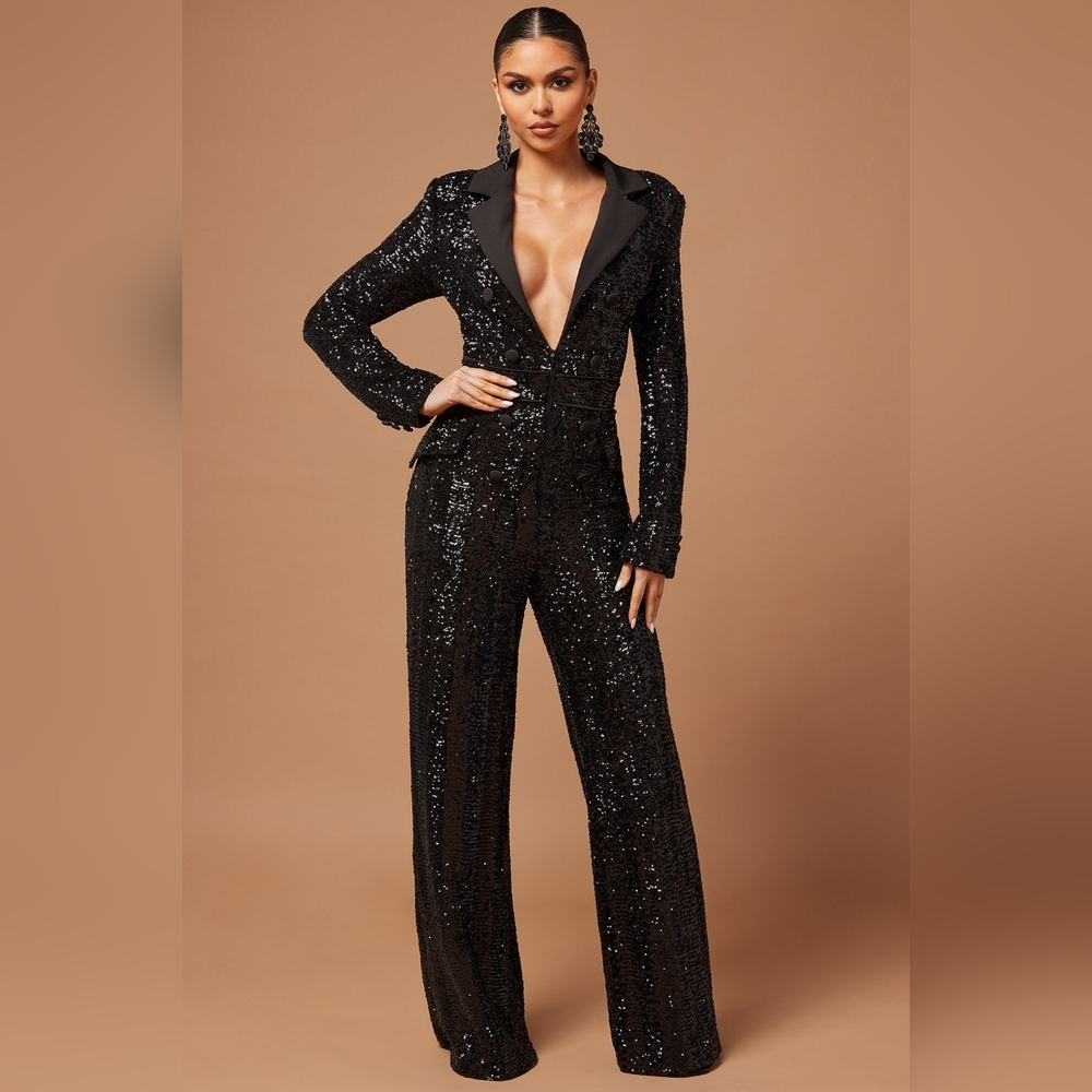 Nova Luxe Sequin Jumpsuit - Picture 6 of 10